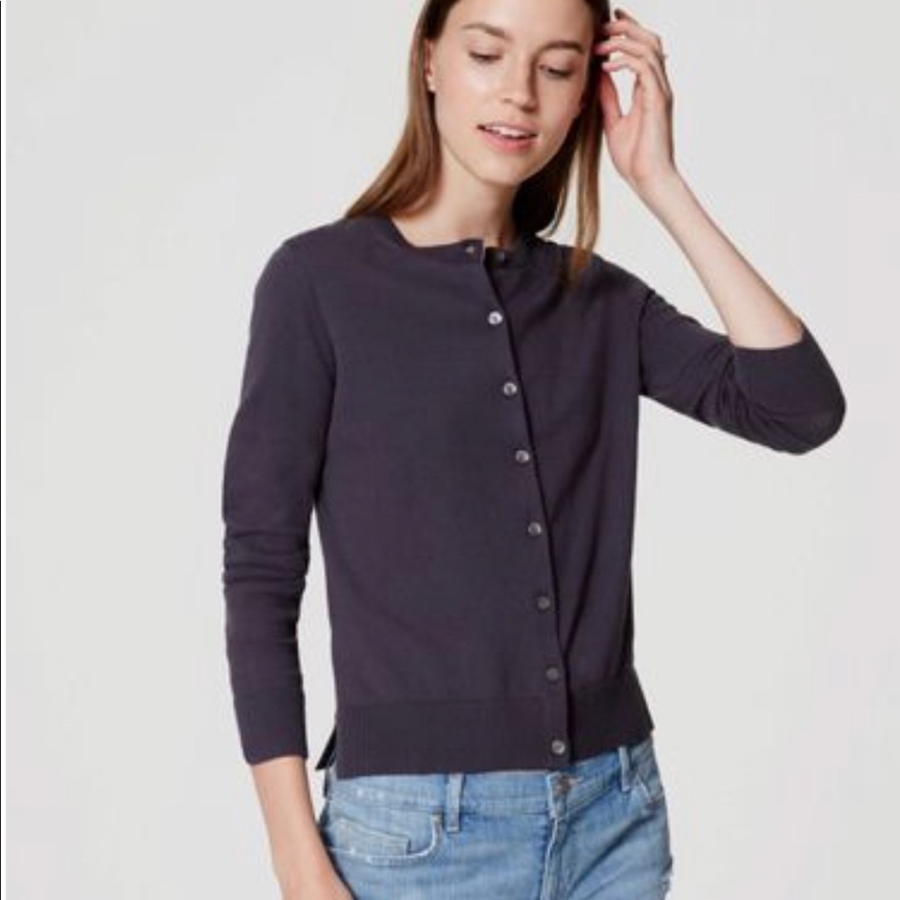 NWT LOFT Signature Cotton Cardigan
